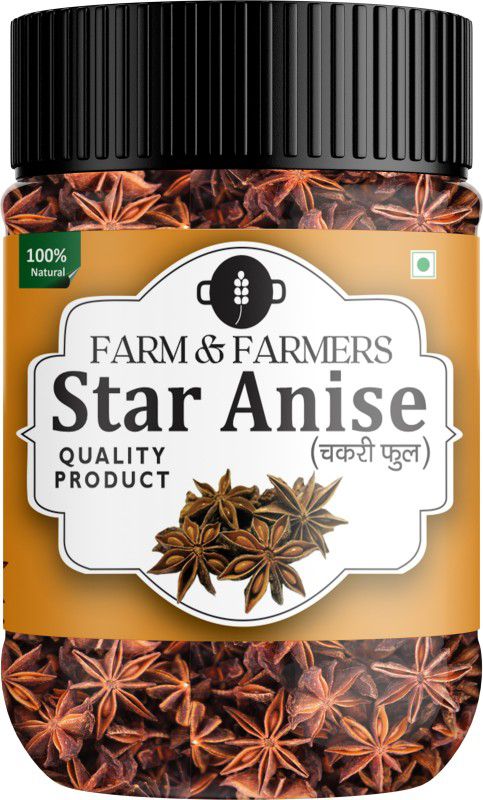 Farm & Farmers Organic Star Anise Premium Quality Sourced Fresh Chakri Phool 50 grams  (50 g)