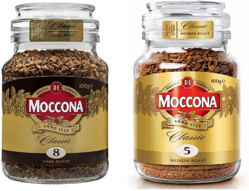 Moccona Coffee Espresso Freeze-Dried Instant Coffee 200gm, (Dark Roast, Medium Roast) Instant Coffee  (2 x 100 g, Pure Flavoured)