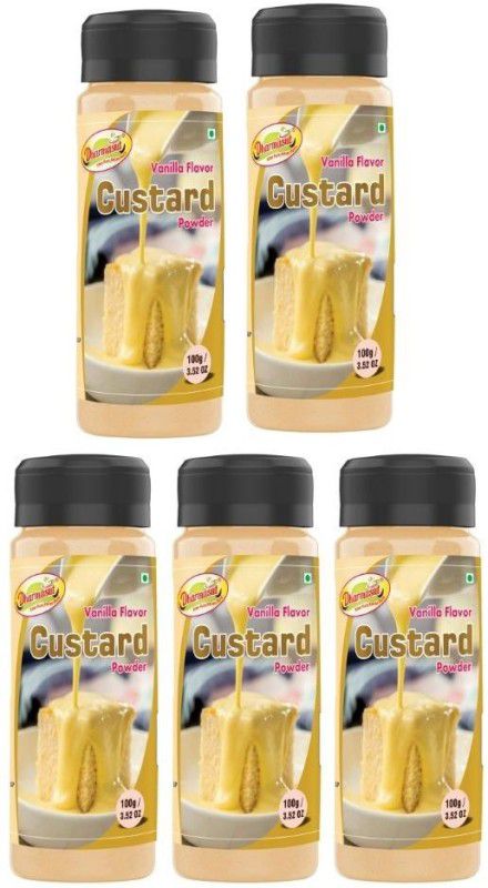 Dharmasut Custard Powder - Vanilla Flavour, 100g*5 | Custard Powder  (5 x 100 g)