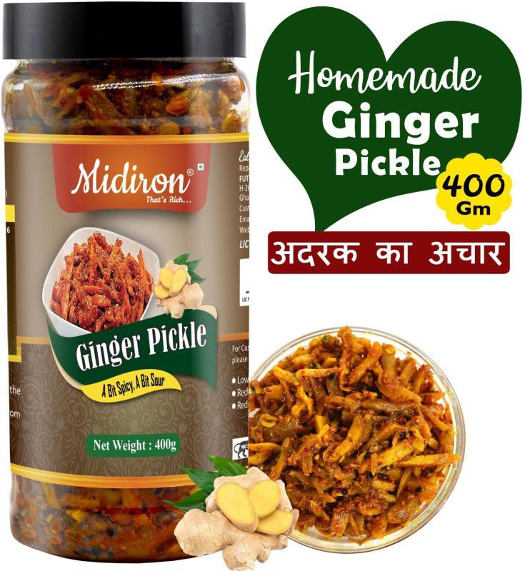 Midiron Ginger Pickle, Aadrak Aachar, Homemade Pickle, Punjabi Traditional Flavor Sour & Spicy Ginger Pickle (400 gm) Ginger Pickle  (400 g)