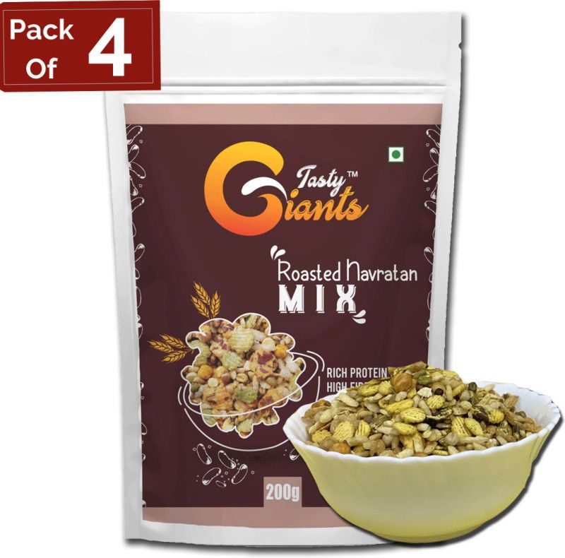 Tasty Giants Roasted Navratan Mix 200g (Pack of 4)|Oil Free|Gluten Free|Protein Rich Healthy Snacks  (4 x 200 g)