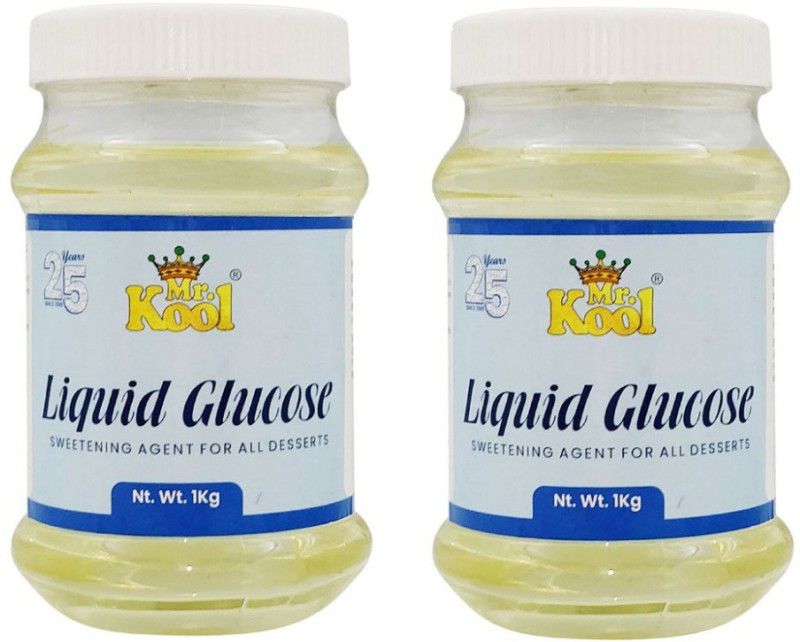 Mr.Kool Liquid Glucose Syrup for Making Ice Cream, Candy, Dessert Sweetner 1 Kg Combo Pack | Liquid Glucose Syrup 2 Kg Pack Raising Ingredient Liquid  (2 x 1 kg)