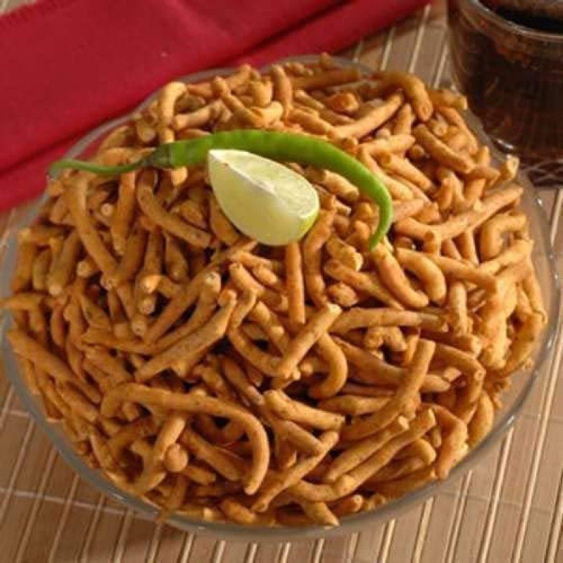 GROCERYONTHEGO Khokha Sev/ Jadi Sev|Ganthiya/Gathiya | Spicy Sticks | Namkeen Snacks (900gram)  (900)