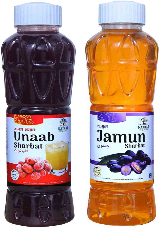 NATRAJ The Right Choice Jamun & Unaab Sharbat 1500 Ml (Pack of 2 x 750 ml Bottle) JAMUN, UNAAB  (1500 ml, Pack of 2)