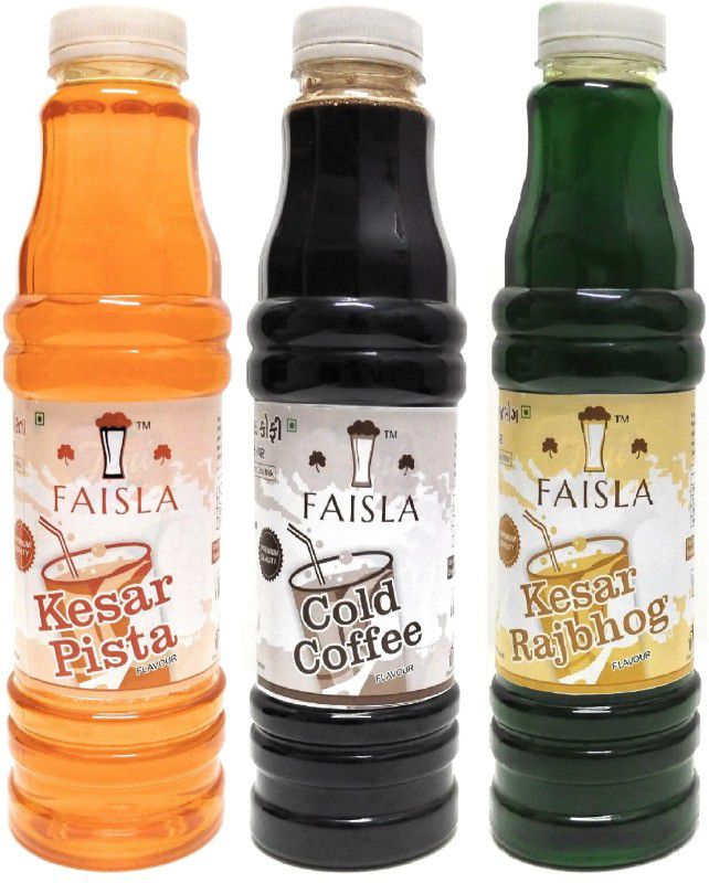 Faisla KP COLD KR_094 Premium Refreshing Kesar Pista/Cold Coffee/Kesar Rajbhog Flavoured Sharbat Syrup (pack of 3) (1 pack of 700ml)  (2760 ml, Pack of 3)