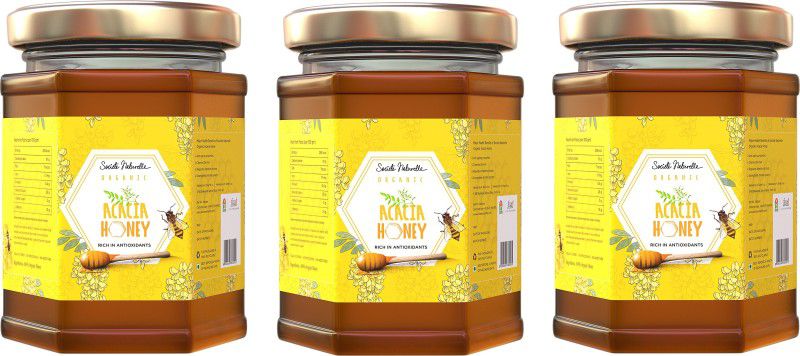 Societe Naturelle Combo Acacia Honey (340 gm X 3 Pack) NMR Tested Immunity booster pack of 3  (3 x 340 g)