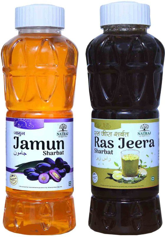 NATRAJ The Right Choice Jamun & Ras Jeera Sharbat 1500 Ml (Pack of 2 x 750 ml Bottle) JAMUN, RASJEERA  (1500 ml, Pack of 2)