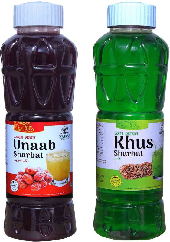 NATRAJ The Right Choice Unaab & Khus Sharbat 1500 Ml (Pack of 2 x 750 ml Bottle) UNAAB, KHUS  (1500 ml, Pack of 2)