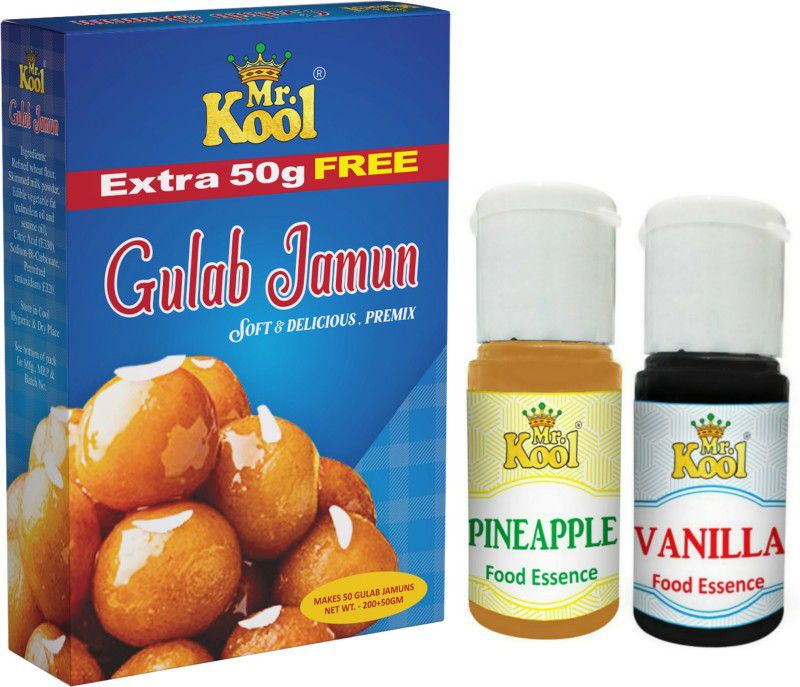 Mr.Kool Gulab Jamun Premix 250g|Pineapple essence 20ml Vanilla Essence 20ml| Combo 290g Pineapple Liquid Food Essence  (290 g)