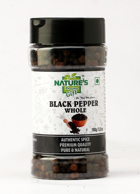 Nature's Precious Gift Pepper / Kali Mirch Whole - 100g / 3.5 Oz Spice Jar [Authentic Spice | Premium Quality | Pure & Natural]  (100 g)