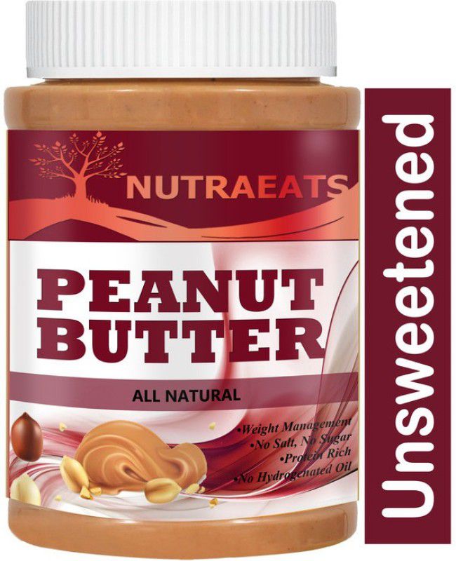 NutraEats Nutrition 100% Pure Peanut Butter Non-GMO Premium Peanuts No Added Sugar Ultra(81) 475 g