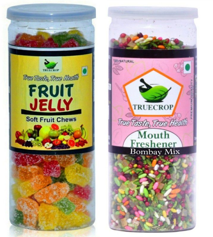 Truzana (Truecrop) Mix Fruit Jelly & bambaiya Mukhwas Combo Pack | Jelly Beans / Bites / Toffee / Candy, Bombay Mukhwas Jelly Beans  (2 x 200 g)