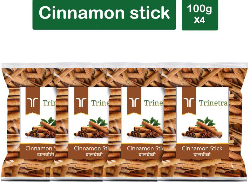 Trinetra Premium Quality Dalchini Sabut (Cinnamon Stick)-100gm (Pack Of 4)  (4 x 100 g)