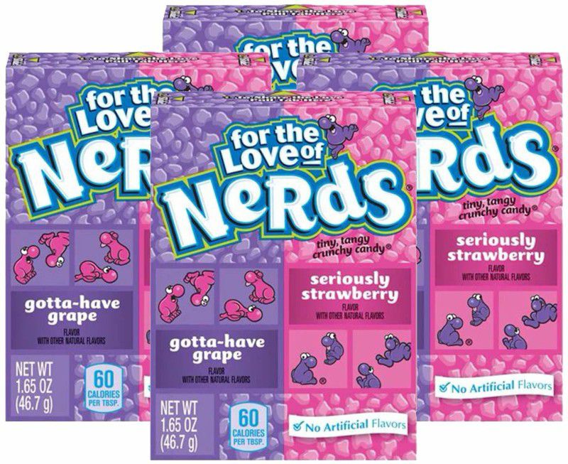 NERDS Wonka Love for Seriously Strawberry Pack of 4, x 46.7 g strawberry Chewing Gum  (4 x 46.7 g)