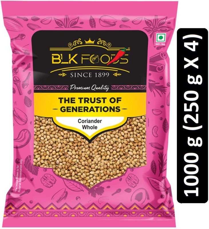 BLK FOODS Select Coriander Whole (Dhaniya Sabut) 1000g (4 X 250g)  (4 x 250 g)