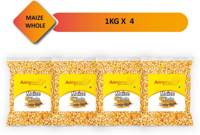 Annprash Best Quality Maize whole / Maize Sabut - 4kg (1kgx4) Corn  (4 kg, Pack of 4)