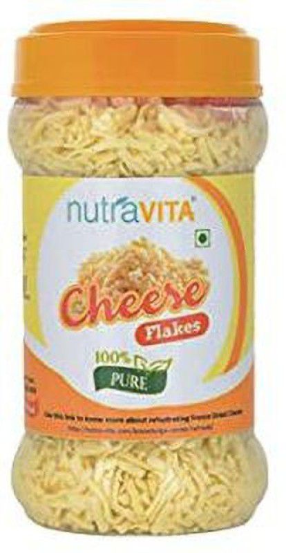 Nutra Vita Freeze Dried fine Cheese Flakes (Grated Cheese) 200 g Made from Best Quality Cheese 200 g