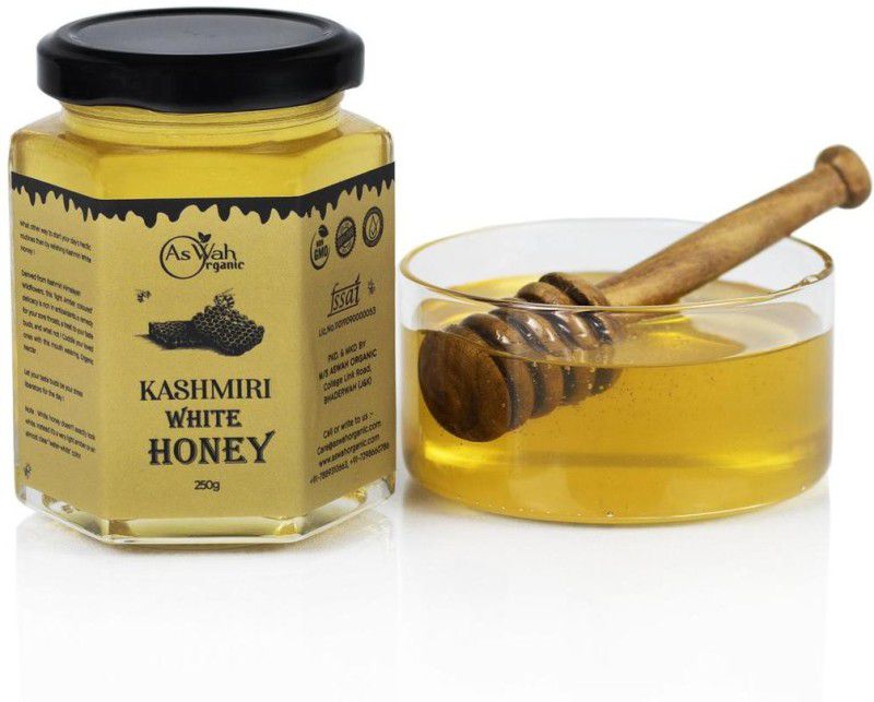 Aswah Organic Kashmir White Forest Honey, 100 % Pure, Natural 250g  (250 g)