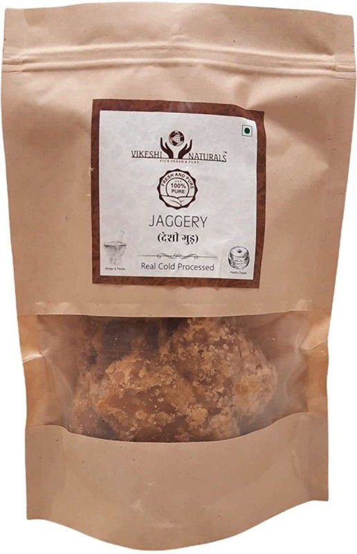 Vikeshi Naturals Jaggery | Gur 500gms, Pack of 1, 100% Natural, Substitute for Sugar Block Jaggery  (500 g)