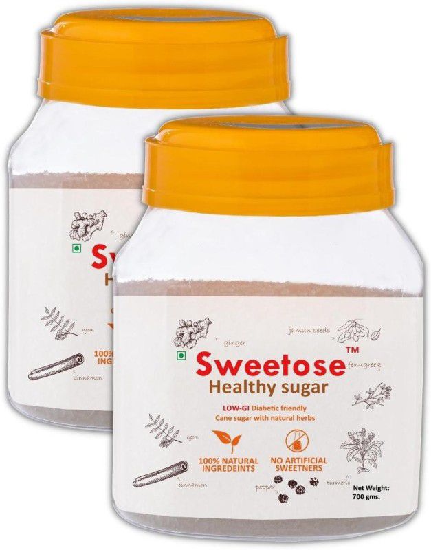 Sweetose Healthy Sugar - Low GI Sugar - 700gm Jar Pack- Diabetic Sugar  (1400 g)