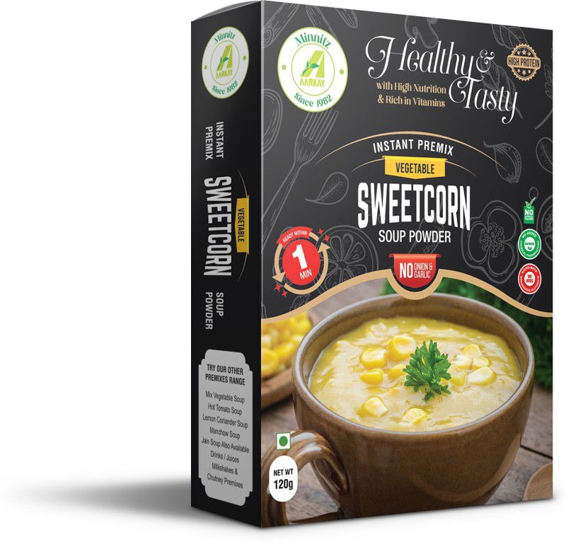 AARKAY Minnitz Instant Sweet Corn Soup With No Onion And Garlic 240 G  (Pack of 2, 240 g)