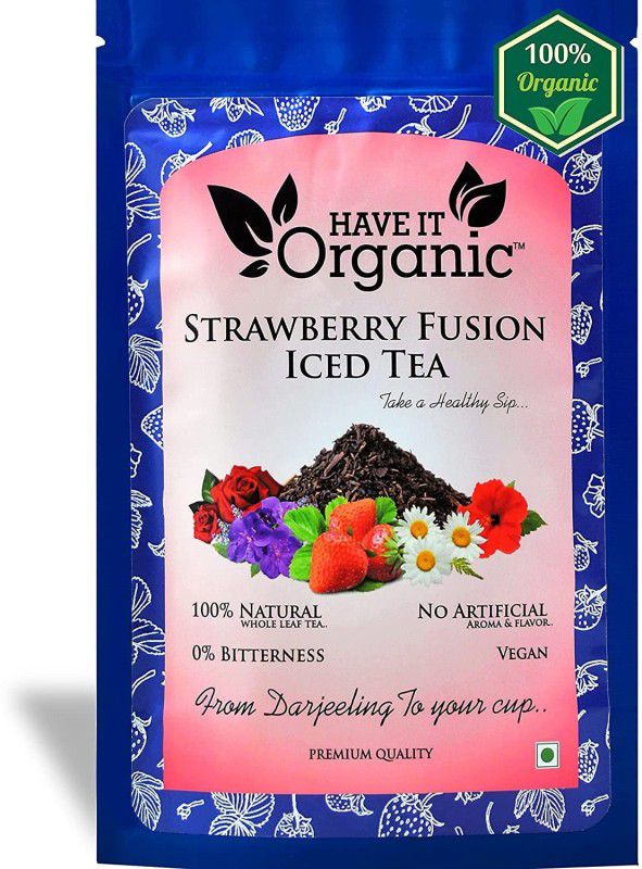 Have It Organic Strawberry Fusion Iced Tea | Premium Long Leaf Loose Tea Strawberry Iced Tea Pouch  (50 g)