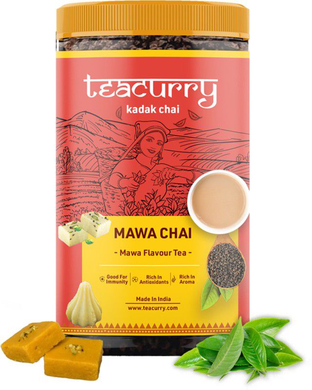 TEACURRY Mawa Chai - Mawa Flavored Tea for B vitamins such as riboflavin and vitamin B12 Assorted Tea Tin  (100 g)