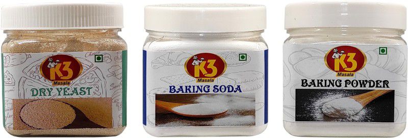 K3 Masala Baking Powder (250gm),Baking Soda (250gm) and Dry Yeast (150gm) (Pack of 3) Baking Powder  (650 g)