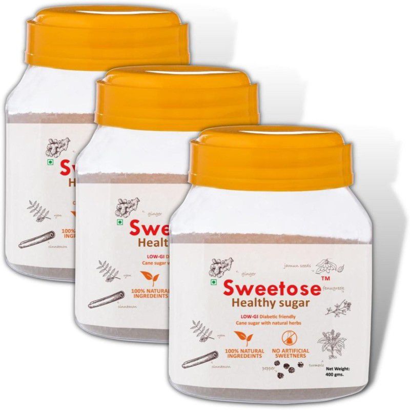 Sweetose Healthy Sugar - Diabetic Sugar Free - Jar Pack - 400gm Sugar  (1200 g, Pack of 5)