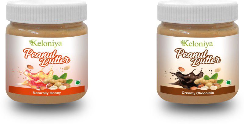 Keloniya All Natural Honey and (Creamy) (350 Gm) chocolate Peanut butter (Combo pack 2) 350 g  (Pack of 2)