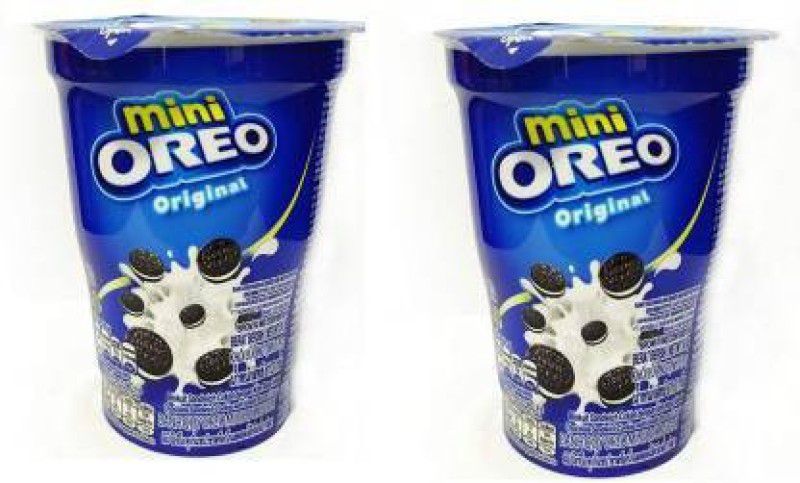 OREO Mini Cream Biscuit - Original Vanilla Flavor, 61.3g Cup (Imported) (Pack of 2) Cookies  (122 g, Pack of 2)
