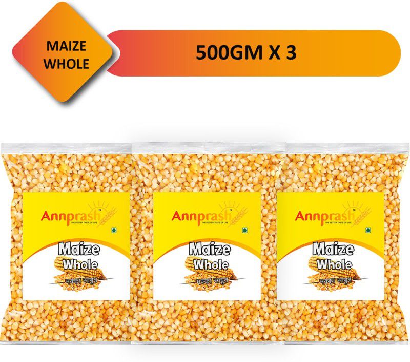 Annprash Best Quality Maize whole / Maize Sabut - 1.5kg (500gmx3) Corn  (1.5 kg, Pack of 3)