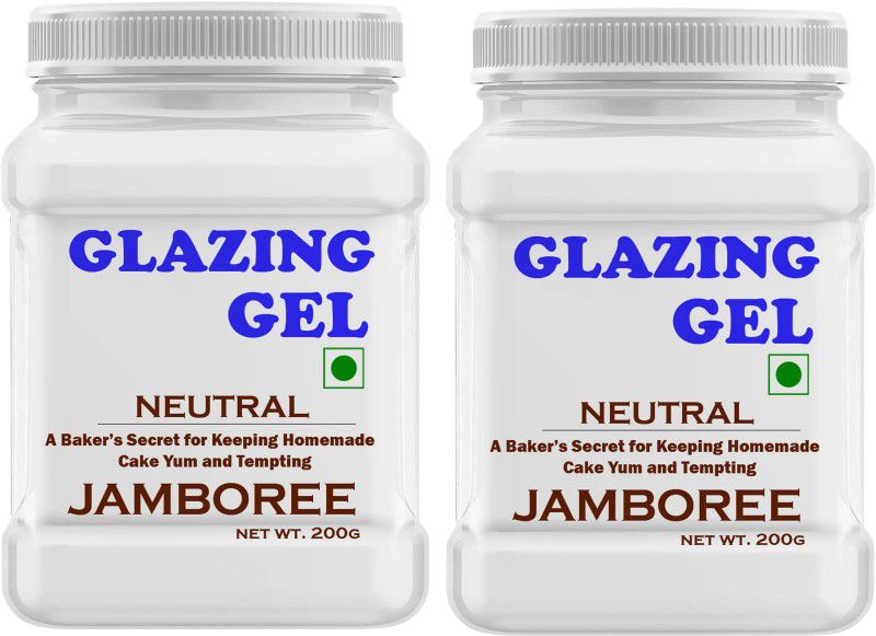 JAMBOREE Glazing Gel for Cake & Desserts Toppings Decoration Neutral Gel Raising Ingredient Semi Solid  (2 x 200 g)
