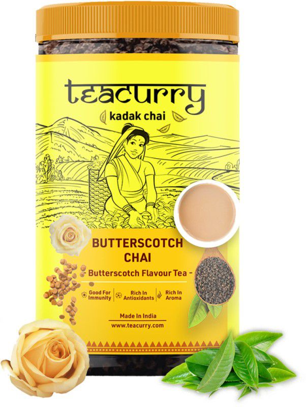 TEACURRY Butterscotch Chai Flavored Tea Helps in Immune Health, and Improve Digestion Assorted Tea Tin  (100 g)