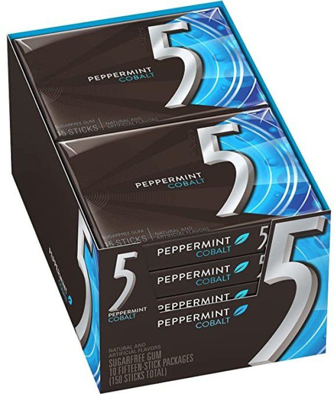 Wrigleys 5 mint peppermint cobalt 10 pack in box Peppermint Cobalt Chewing Gum  (405 g)