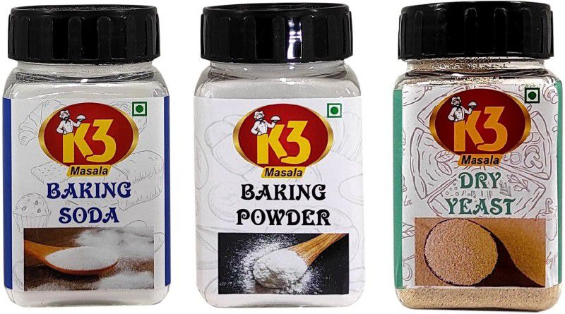 K3 Masala Baking Powder (100gm),Baking Soda (100gm) and Dry Yeast (50gm) (Pack of 3) Baking Powder  (250 g)