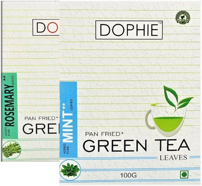 dophie Rosemary green tea, Mint Green tea [COMBO PACK-2]Great Source of Vitamins, Minerals, and Antioxidants (100gm Each) Herbs Green Tea Box  (2 x 100 g)
