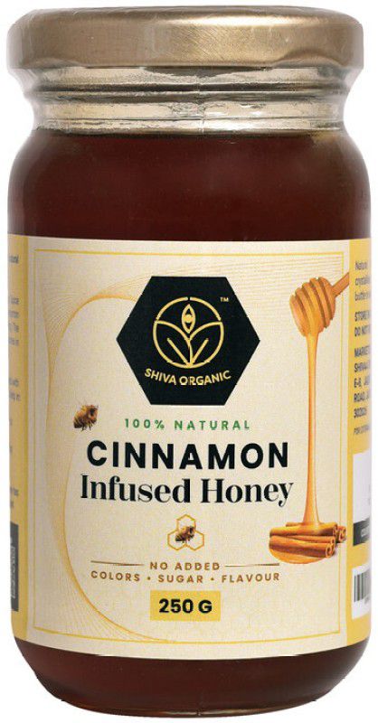 Shiva Organic Cinnamon Infused Honey 100% Natural and Pure, High Medicinal Value  (250 g)