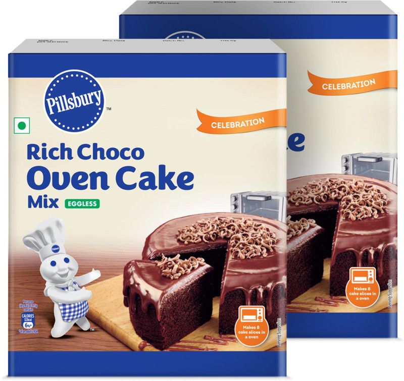 Pillsbury Oven Cake Mix, Rich Choco- Eggless, (Pack of 2- 270 Grams Each) 540 g  (Pack of 2)