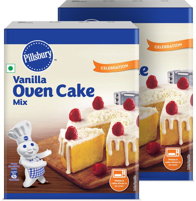 Pillsbury Oven Cake Mix, Vanilla, (Pack of 2- 225 Grams Each) 450 g  (Pack of 2)