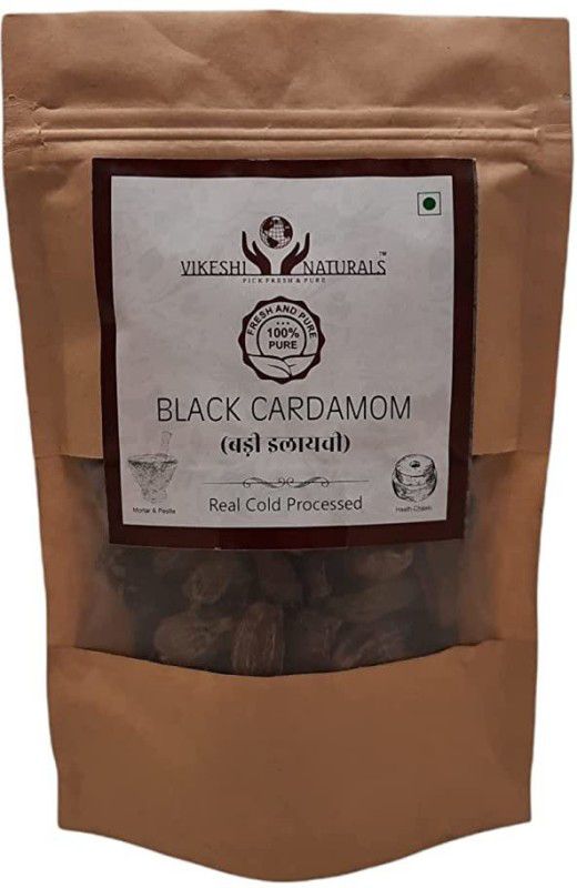 Vikeshi Naturals Black Cardamom |Black Cardamom Real Cold Processed 50gms, 100% Natural  (50 g)