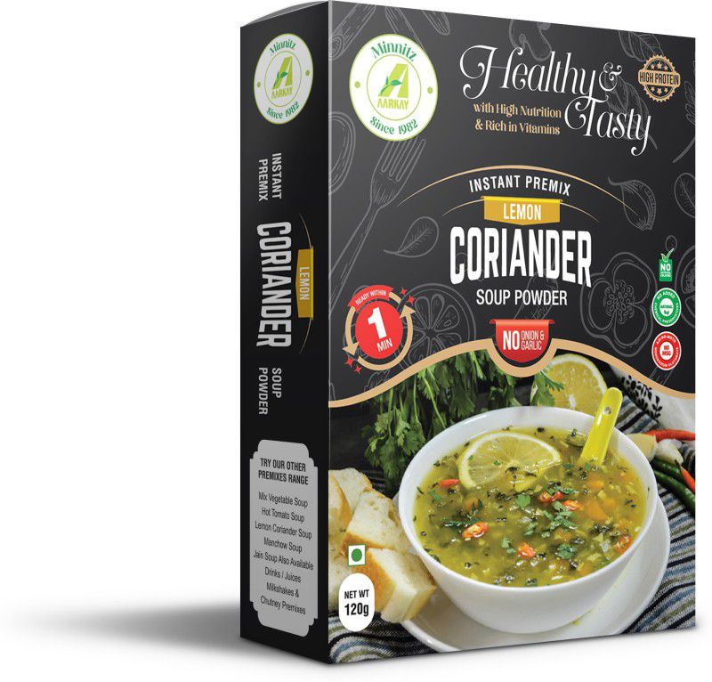 AARKAY Minnitz Instant Lemon Corriander Soup With No Onion And Garlic 360 G  (Pack of 3, 360 g)