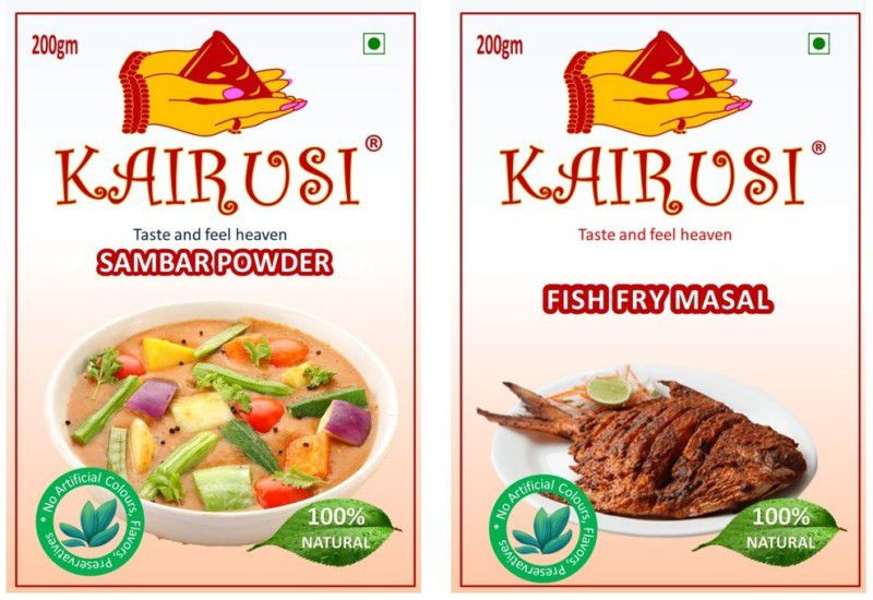 KAIRUSI Combo Pack Sambar and Fish Fry Masala  (2 x 200 g)