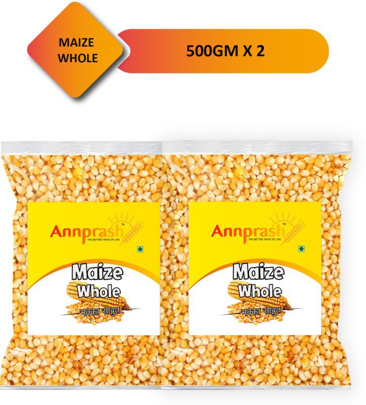 Annprash Best Quality Maize whole / Maize Sabut - 1kg (500gmx2) Corn  (1 kg, Pack of 2)