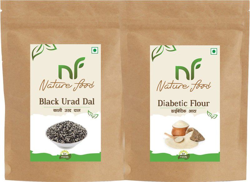 Nature food Best Quality Black Urad Dal (500gm) & Diabetic Flour (1kg ) Combo  (500GM, 1KG)
