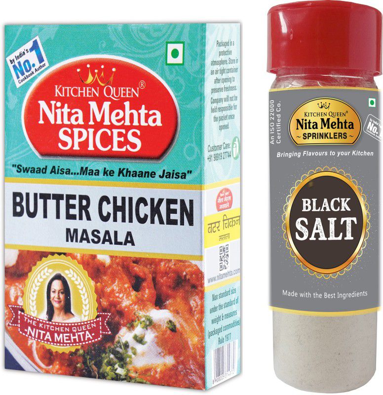 KITCHEN QUEEN NITA MEHTA Combination Of Butter Chicken Masala 100g | Black Salt Spinkler 150g Combo  (2)