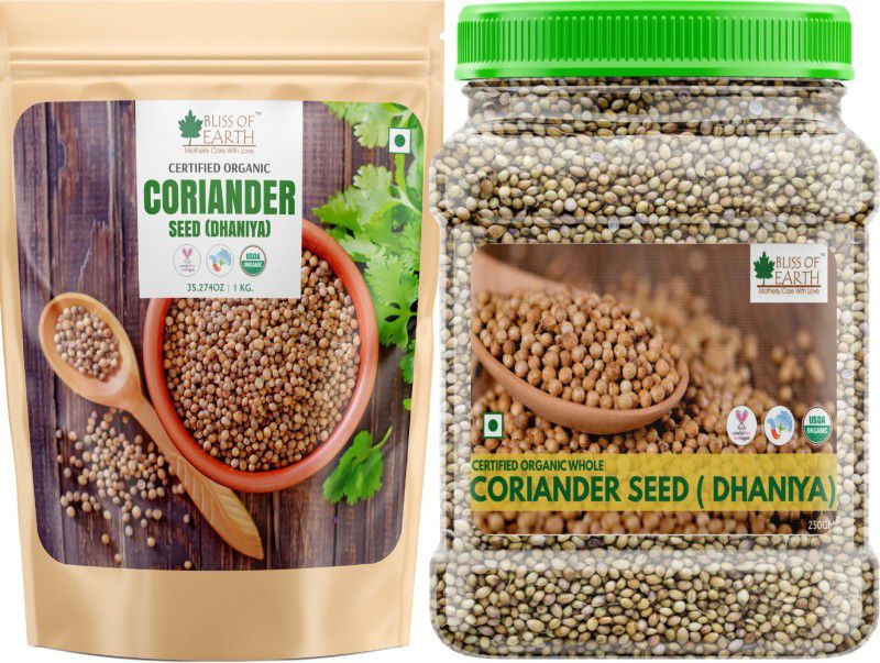 Bliss of Earth USDA Certified Combo Of Organic Coriander Seed (1kg+250gm) For Healthy And Tasty food Pack Of 2  (2 x 0.62 kg)
