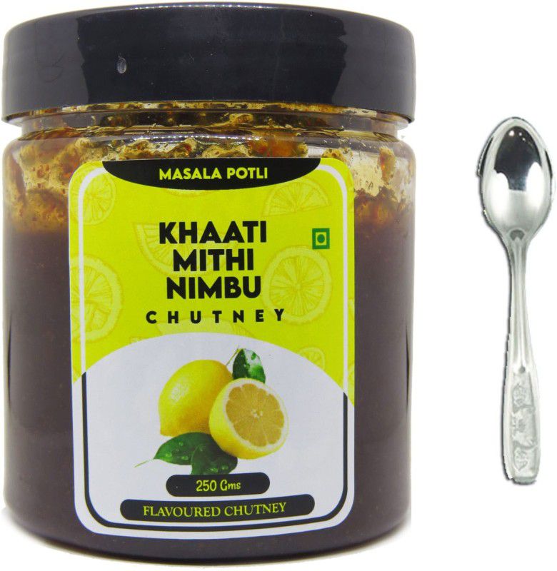 Masala Potli Homemade Khatti Mitthi Nimbu Chutney | Sweet and Tangy Lemon Chutney with Spoon Chutney Paste  (250 g)
