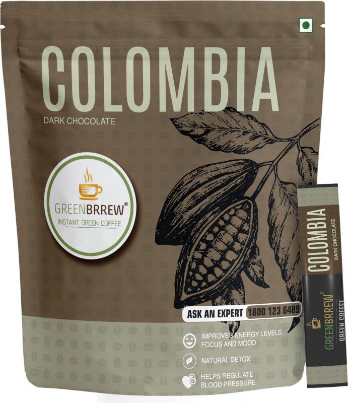 GreenBrrew Dark Chocolate Green Coffee beverage Mix, Colombia Instant Coffee  (30 g, Chocolate Flavoured)