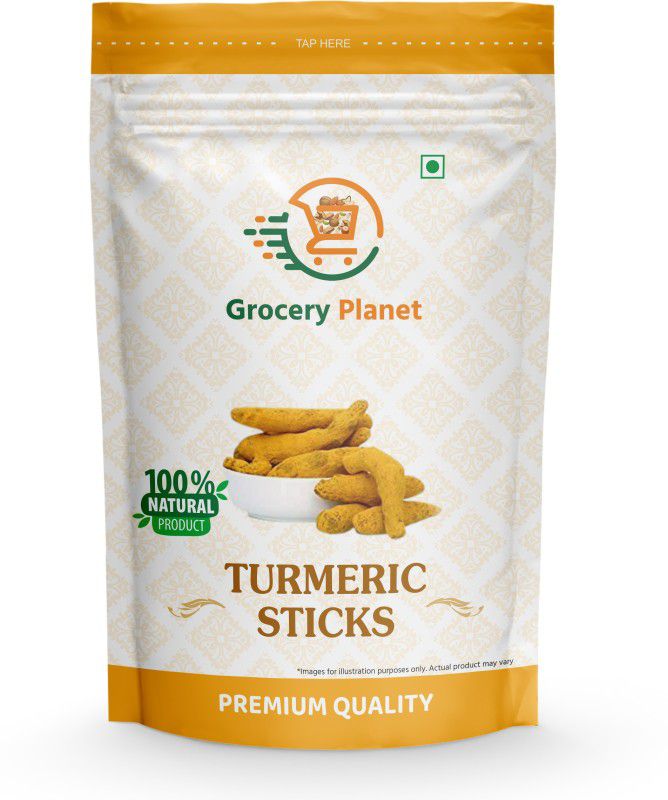Grocery Planet Simply Raw Whole Turmeric Sticks -| Haldi Gatiya | Sabut Haldi | Whole Haldi | (Premium Quality) (Pack of 400 Gram) (400 g)  (400 g)